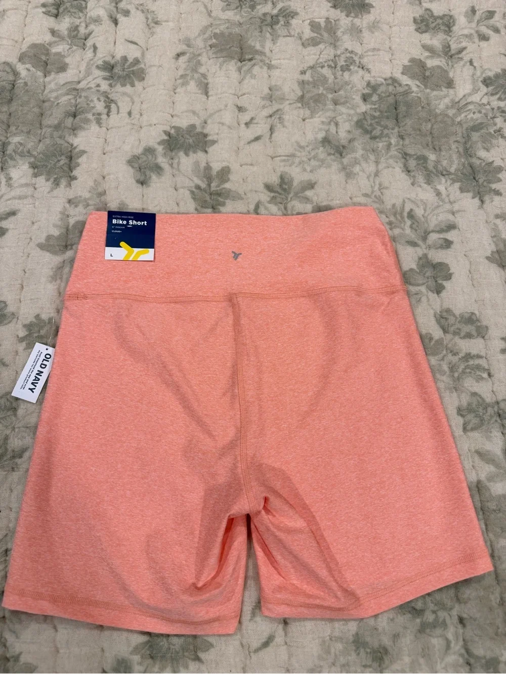 High-Waist Women's Bike Shorts in Coral Heather